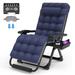 Blue Outdoor Patio Zero Gravity Chair 26In Reclining Camping Lounge Chair with Removable Cushion