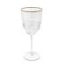 Set of 6 Glasses With Design On Bottom And Gold Rim