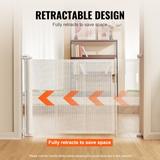 VEVOR Retractable Mesh Baby Gate 34.2" Tall 116.1"/76.8/60" Wide for Indoor Stairs, Doorways, Hallways, Playrooms