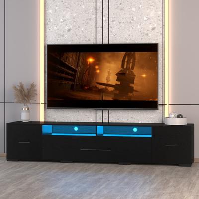 80-inch TV Console with Extensive Storage, Remote & APP-Controlled RGB LED Lighting, 31 Modes - Modern Entertainment Center