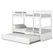 Twin Over Twin Bunk Bed with Twin Trundle Solid Wood Frame