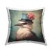 Stupell Bird & Vintage Hat Decorative Printed Throw Pillow Design by Roozbeh