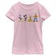 Disney Characters 4 Friends Girl's Solid Crew Tee, Light Pink, X-Small