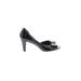 Franco Sarto Heels: Pumps Stilleto Cocktail Party Black Print Shoes - Women's Size 9 - Open Toe