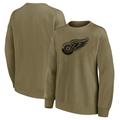Detroit Red Wings Fanatics Branded Mono-Logo-Grafik-Oversize-Crew-Sweatshirt – Damen