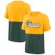 Green Bay Packers Nike Logo Name Colorblock T-Shirt – University Gold / Fir – Herren