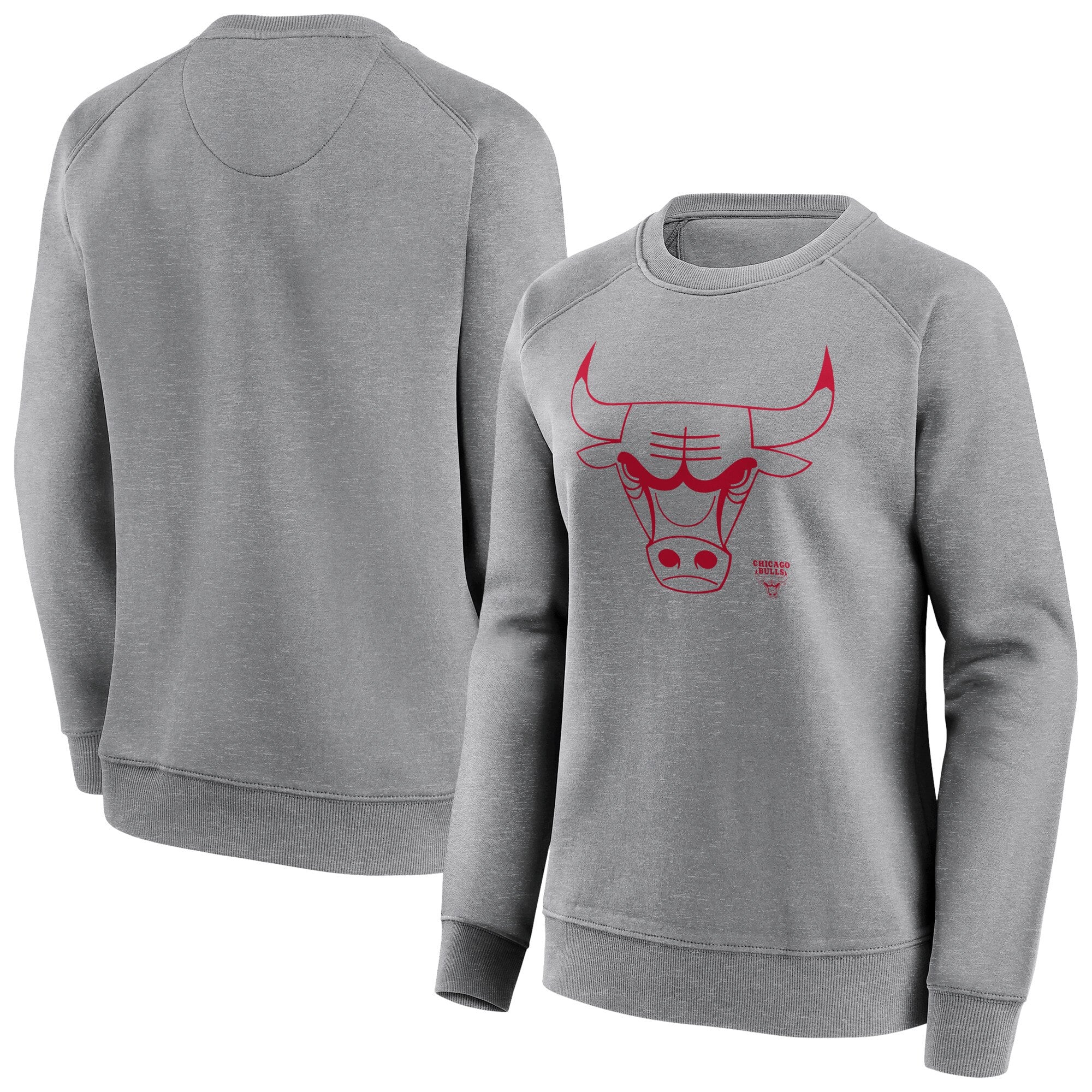 Chicago Bulls Fanatics Branded Iconic Mono Logo Graphic Crew Sweatshirt - Sportgrau - Damen