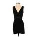 BCBGeneration Casual Dress - Party V-Neck Sleeveless: Black Solid Dresses - Women's Size 4