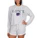 Women's Concepts Sport Cream Kansas State Wildcats Visibility Long Sleeve Hoodie T-Shirt & Shorts Set
