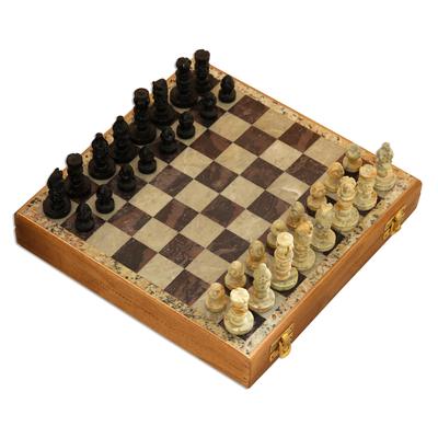 Mughal Leisure,'Hand Carved Soapstone Chess Set'