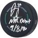 Jake Oettinger Dallas Stars Autographed Official Game Puck with "NHL Debut 9/8/20" Inscription