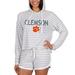 Women's Concepts Sport Cream Clemson Tigers Visibility Long Sleeve Hoodie T-Shirt & Shorts Set