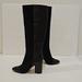 Nine West Shoes | Nine West Knee-High Leather Boots Black Size 7m Block Heel | Color: Black | Size: 7