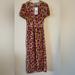 Zara Dresses | Brand New Zara Floral Maxi Dress In Medium | Color: Pink/Yellow | Size: M