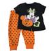 Disney Matching Sets | Disney Infant & Toddler Girls Minnie Mouse Halloween Outfit T-Shirt Joggers 4t | Color: Black/Orange | Size: 4tg