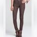 Free People Pants & Jumpsuits | Free People Women's Skinny Brown Floral Print Corduroy Pants Size 28 Low Rise | Color: Brown/Red | Size: 28