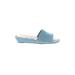 Sam Edelman Sandals: Slip On Wedge Casual Blue Solid Shoes - Women's Size 7 - Open Toe