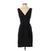 BCBGMAXAZRIA Cocktail Dress - Sheath V Neck Sleeveless: Black Print Dresses - Women's Size 2