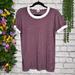 Pink Victoria's Secret Tops | .,3/$30pink Victoria's Secret Maroon Crew Neck Classic Top Size Small | Color: Red/White | Size: S