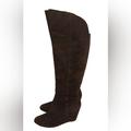 Jessica Simpson Shoes | Jessica Simpson Black Suede Tall Boot Size 9/ Wedge Heel | Color: Black | Size: 9