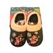 Disney Shoes | Disney Parks Mickey Minnie Embroidered Slippers And Sock Set | Color: Green/Red | Size: 9/10