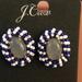 J. Crew Jewelry | J Crew Stud Earrings, Blue And White Like Sea Beads Surrounding Beautiful Stone | Color: Blue/White | Size: Os