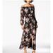 Nine West Dresses | Nine West Floral-Print Off-The-Shoulder Maxi Dress, | Color: Black/Pink | Size: 10