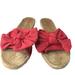 Disney Shoes | Disney X Junk Food Pink Knot Bow Slide Sandals Flats Size 6 Jute Espadrille | Color: Pink | Size: 6