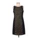 Donna Ricco Casual Dress - Sheath Crew Neck Sleeveless: Black Color Block Dresses - Women's Size 4