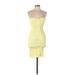 Love Tree Casual Dress - Bodycon Plunge Sleeveless: Yellow Dresses - Women's Size Large