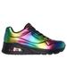 Skechers Women's Uno - Cosmic Rainbow Sneaker | Size 5.5 | Black | Synthetic/Textile