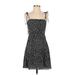 lola and grace Casual Dress - A-Line Square Sleeveless: Black Polka Dots Dresses - Women's Size Small