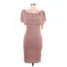 Almost Famous Casual Dress - Bodycon: Brown Solid Dresses - Women's Size Large