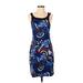 Tommy Bahama Casual Dress - Sheath Scoop Neck Sleeveless: Blue Print Dresses - Women's Size 2X-Small
