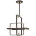 Bergamo 6 Light Bronze Chandelier with Antique Brass Accents