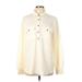 Lands' End Long Sleeve Blouse: Ivory Ombre Tops - Women's Size Large