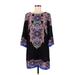 City Studio Casual Dress: Black Floral Motif Dresses - Women's Size Medium