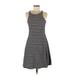 Old Navy Casual Dress - Fit & Flare: Black Stripes Dresses - Women's Size Medium