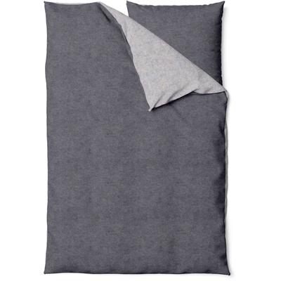 Wendebettwäsche SETEX "Feinbiber", grau (dunkelgrau, hellgrau), B/L: 135cm x 200cm, , Biber, B/L: 80cm x 80cm, Biber, Obermaterial: 85% Baumwolle, 15% Polyester, Bettwäsche, mit Wendefunktion Image