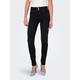 Skinny-fit-Jeans ONLY "ONLDAISY REG WIDE WAISTBAND SKIN DNM PIM" Gr. 27, Länge 30, schwarz (black denim) Damen Jeans Röhrenjeans