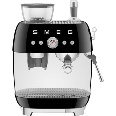 SMEG Espressomaschine "EGF03BLEU", schwarz, B:44,3cm H:44,3cm T:34cm, Kaffeemaschinen, mit integrierter Kaffeemühle