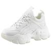Sneaker BUFFALO "BINARY", Damen, Gr. 41, weiß, Lederimitat, Textil, sportlich, Schuhe, in monochromer Optik, Freizeitschuh, Halbschuh, Schnürschuh