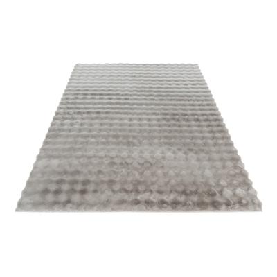 Teppich OBSESSION "My Aspen 485", silber (silberfarben), B:160cm H:28mm L:230cm, Polyester, Teppiche, Uni Farben, besonders weich, Hoch-Tief Effekt, handgetuftet Image