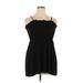 Paper Crane Casual Dress - A-Line Halter Sleeveless: Black Solid Dresses - Women's Size X-Large