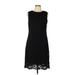 Karl Lagerfeld Paris Casual Dress - Sheath Crew Neck Sleeveless: Black Print Dresses - Women's Size 10