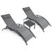 ACEM 66"Long Reclining Chaise Lounge Set Of 3 Metal in Gray | 35 H x 22.4 W x 61 D in | Wayfair MONO3855
