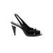 Geox Respira Heels: Slip-on Stiletto Cocktail Party Black Print Shoes - Women's Size 38 - Peep Toe