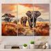 Dakota Fields African Elephant Prairies I On Metal 3 Pieces Print in Gray/Orange | Wayfair B4470EFE82EC480BA667AB3F266D0AB1