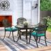 Charlton Home® Alexnadra Round 4 - Person 38.5" Long Outdoor Dining Set w/ Cushions Metal in Brown | 38.5 W x 38.5 D in | Wayfair