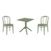 AllModern Farrah Square 2 - Person 60" Long Bistro Set Plastic/Wicker/Rattan in Green | 27.5 W x 27.5 D in | Outdoor Furniture | Wayfair